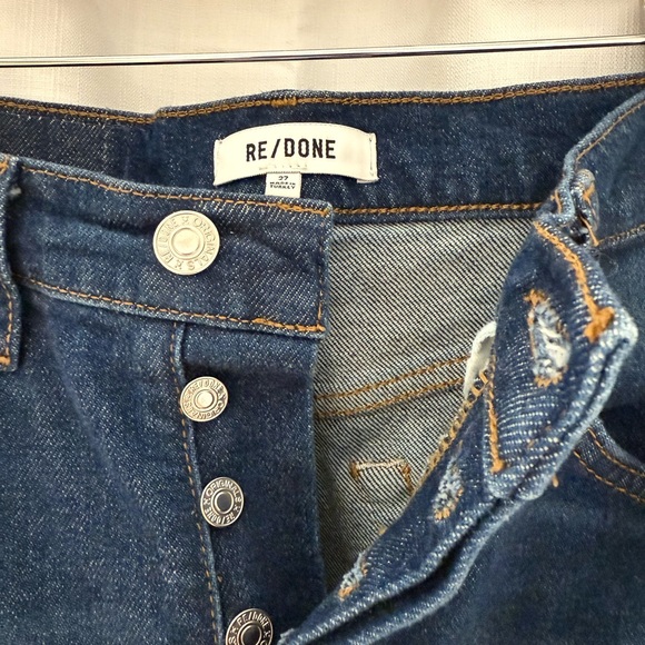 Re/done denim 90’s high rise ankle crop , dark wash, size 27, wore once. - Picture 5 of 7